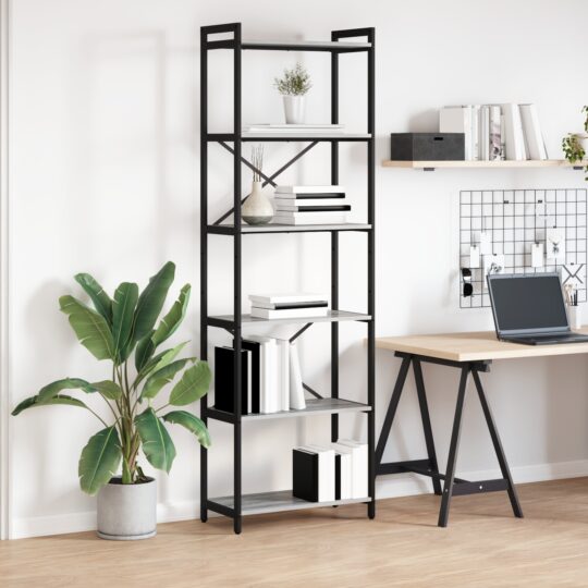 Bibliotecă sonoma gri 60 x 30 x 188 cm Lemn compozit