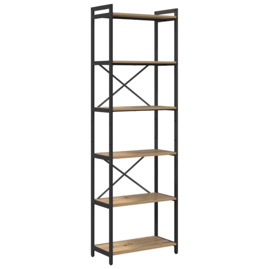 Alternative view of Bibliotecă stejar artizanal 60 x 30 x 188 cm Lemn compozit