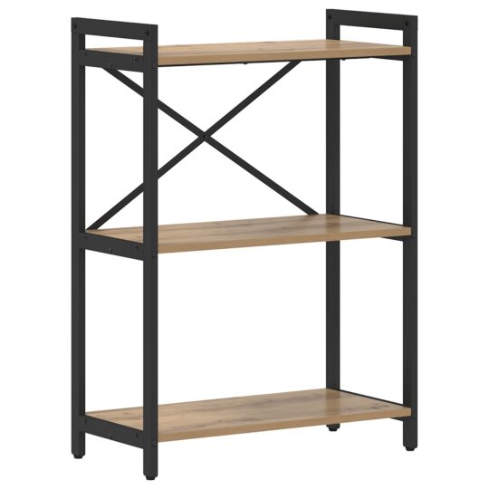 Alternative view of Bibliotecă stejar artizanal 60 x 30 x 83 cm Lemn compozit