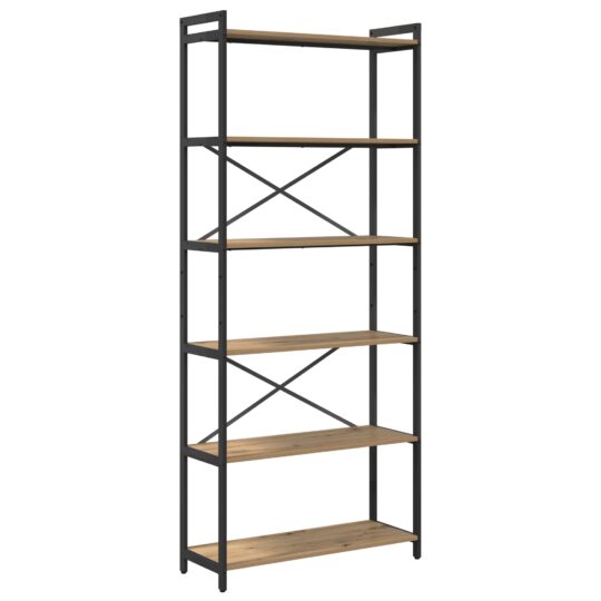 Alternative view of Bibliotecă stejar artizanal 80 x 30 x 188 cm Lemn compozit