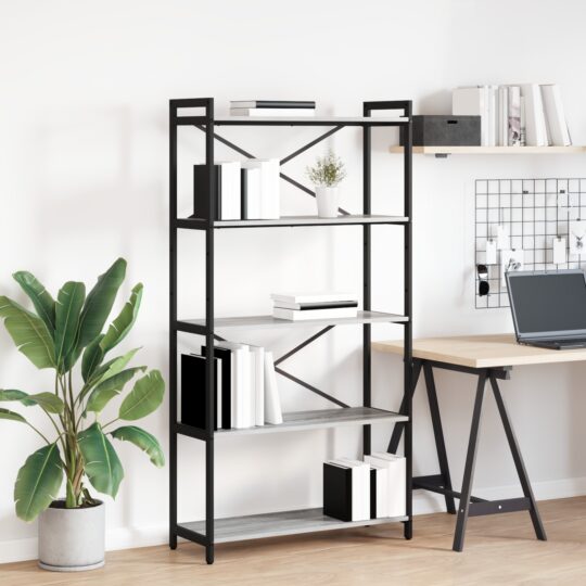 Bibliotecă sonoma gri 80 x 30 x 153 cm Lemn compozit