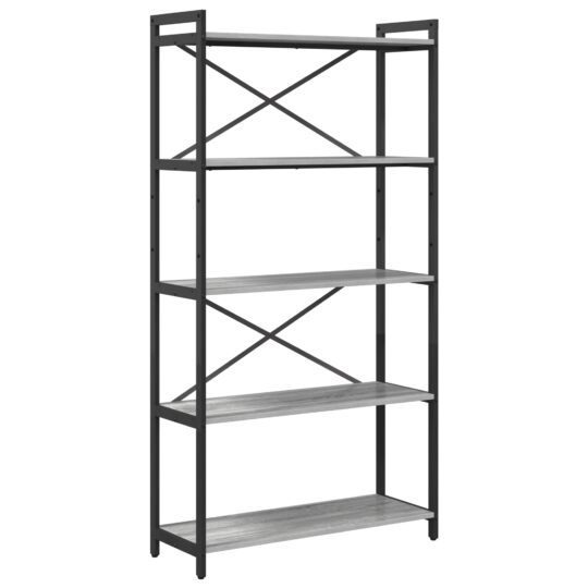 Alternative view of Bibliotecă sonoma gri 80 x 30 x 153 cm Lemn compozit