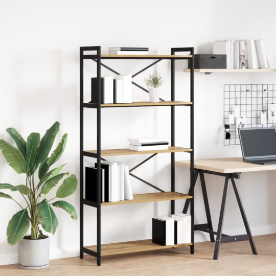 Bibliotecă stejar artizanal 80 x 30 x 153 cm Lemn compozit