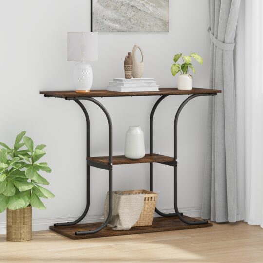 Masă de consolă Stejar afumat 101 x 35 x 80.5 cm Lemn compozit