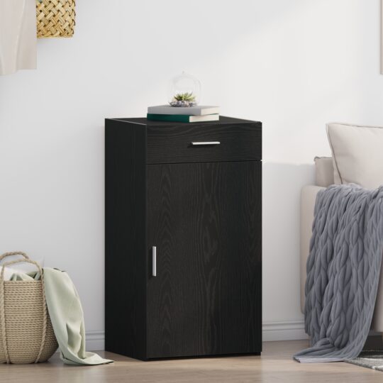 Bufet cu sertar Stejar negru 50 x 42.5 x 93 cm Lemn compozit