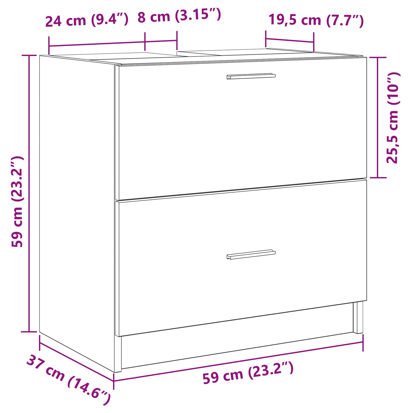 868823 13 Dulap pentru Chiuvetă cu sertar Stejar Negru 59 x 37 x 59 cm Dulap pentru Chiuvetă cu sertar Stejar Negru 59 x 37 x 59 cm - imagine 13