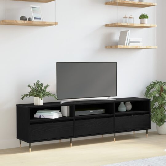 Cabinet TV Stejar negru 150 x 30 x 44.5 cm Lemn compozit