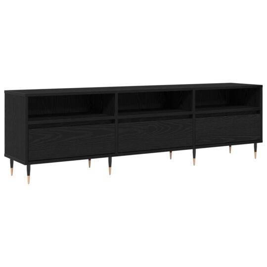 Alternative view of Cabinet TV Stejar negru 150 x 30 x 44.5 cm Lemn compozit