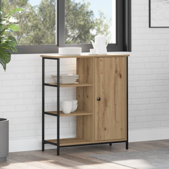 869089 3 Bufet stejar artizanal 70 x 30 x 80 cm Lemn compozit 869089 3