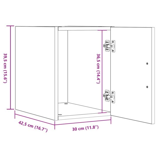 869147 10 Dulap de perete Lemn vechi 30 x 42.5 x 40 cm Lemn compozit 869147 10
