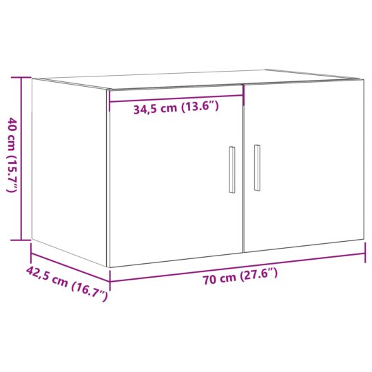 869150 10 Dulap de perete Lemn vechi 70 x 42.5 x 40 cm Lemn compozit 869150 10