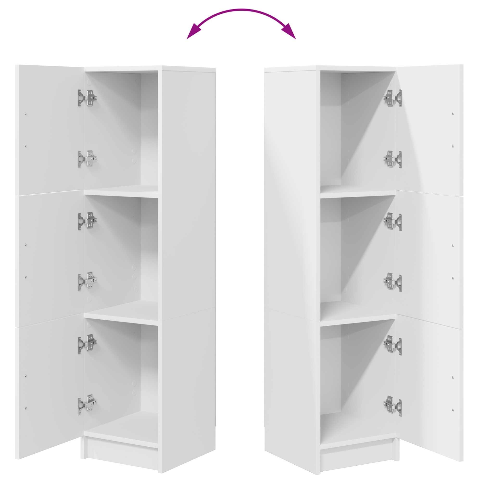 869346 10 Highboard Alb 31.5 x 32 x 124 cm Lemn compozit Highboard Alb 31.5 x 32 x 124 cm Lemn compozit - imagine 10