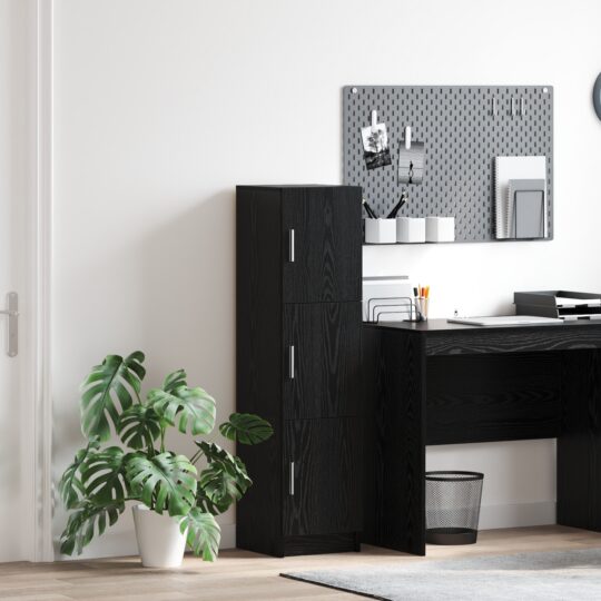 Highboard Stejar negru 31.5 x 32 x 124 cm Lemn compozit