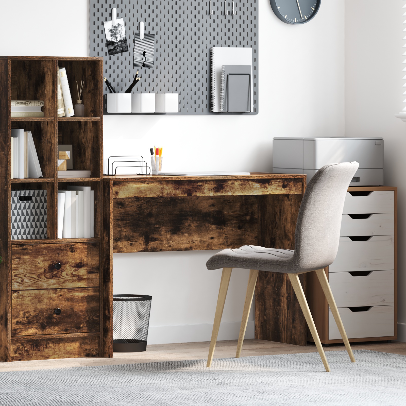 869406 1 Birou Altele Stejar afumat 100 x 40 x 76 cm Lemn compozit Birou Altele Stejar afumat 100 x 40 x 76 cm Lemn compozit