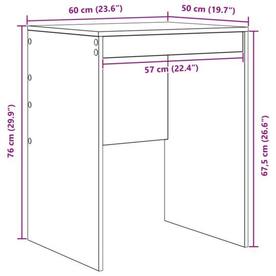 869410 8 Birou Alb 60 x 50 x 76 cm Lemn compozit 869410 8