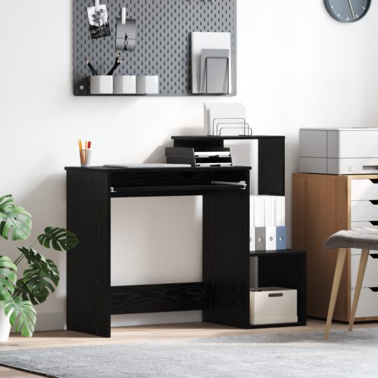 Birou cu raft Stejar Negru 106 x 40 x 88.5 cm Lemn compozit