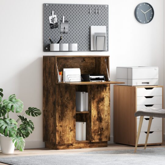 Birou cu ușă Stejar afumat 71.5 x 31.5 x 106.5 cm Lemn compozit