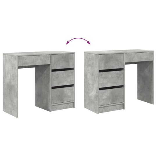 869493 9 Birou cu sertar Gri beton 90 x 37.5 x 75 cm Lemn compozit 869493 9