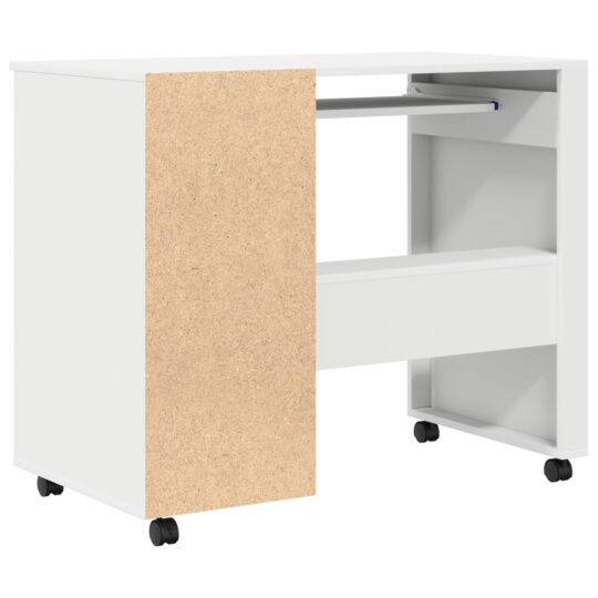 869530 7 Birou cu Roți cu sertar Alb 91 x 50 x 77 cm Lemn compozit 869530 7
