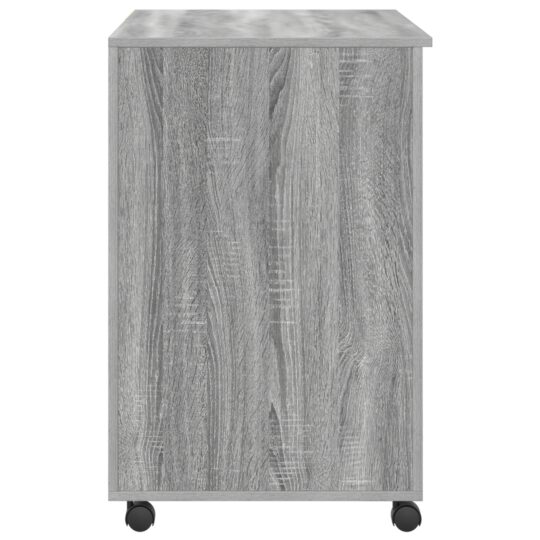 869535 6 Birou cu Roți cu sertar Gri 91 x 50 x 77 cm Lemn compozit 869535 6