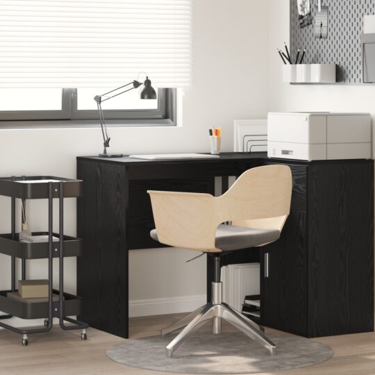 Birou cu raft Stejar negru 102 x 50 x 75 cm Lemn compozit