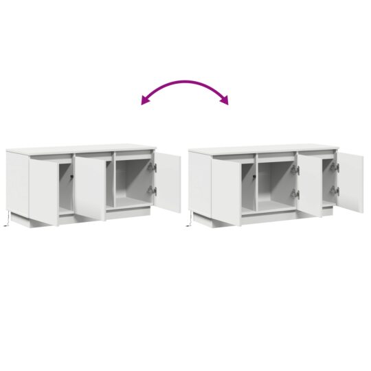 869666 13 Cabinet TV cu LED Alb 100 x 38 x 49 cm Lemn compozit 869666 13