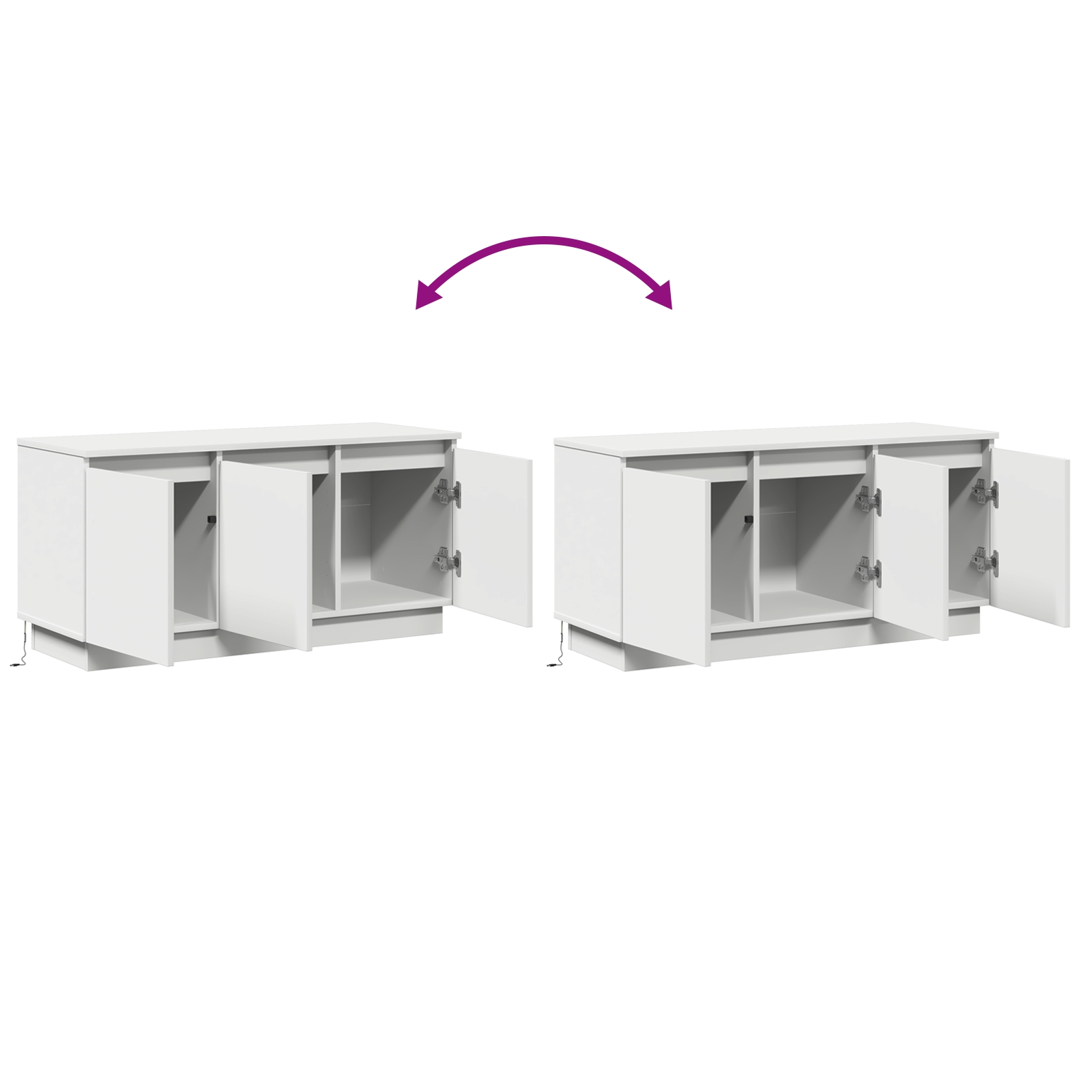 869666 13 Cabinet TV cu LED Alb 100 x 38 x 49 cm Lemn compozit Cabinet TV cu LED Alb 100 x 38 x 49 cm Lemn compozit - imagine 13