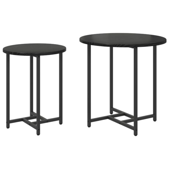 Alternative view of Set măsuțe laterale 2 pcs Stejar negru 50 x 50 x 50 cm