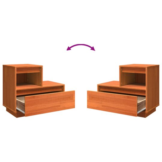 869895 12 Dulap de noapte cu sertar 2 pcs Maro ceruit 60 x 34 x 51 cm 869895 12