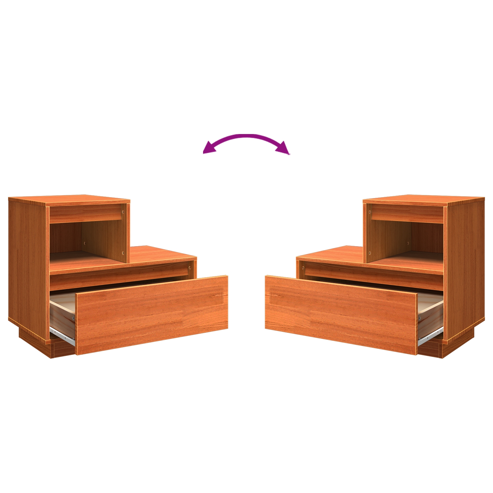 869895 12 Dulap de noapte cu sertar 2 pcs Maro ceruit 60 x 34 x 51 cm Dulap de noapte cu sertar 2 pcs Maro ceruit 60 x 34 x 51 cm - imagine 12