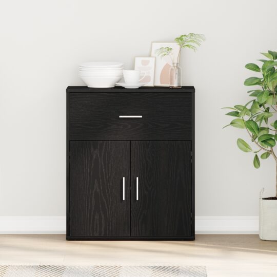 Bufet cu sertar Stejar negru 60 x 31 x 70 cm Lemn compozit