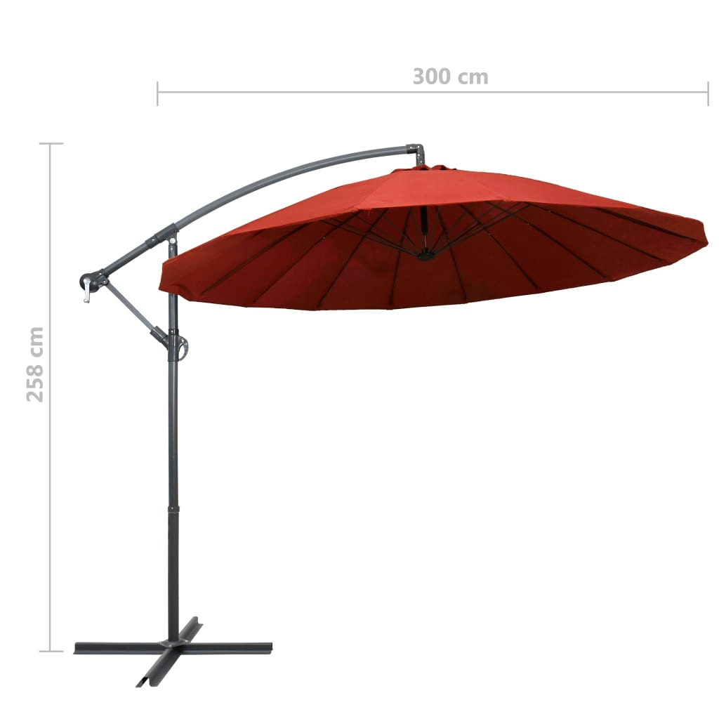 8719883745527 g en hd 8 Umbrelă de soare suspendată, cărămiziu, 3 m, stâlp de aluminiu Umbrelă de soare suspendată, cărămiziu, 3 m, stâlp de aluminiu - imagine 9