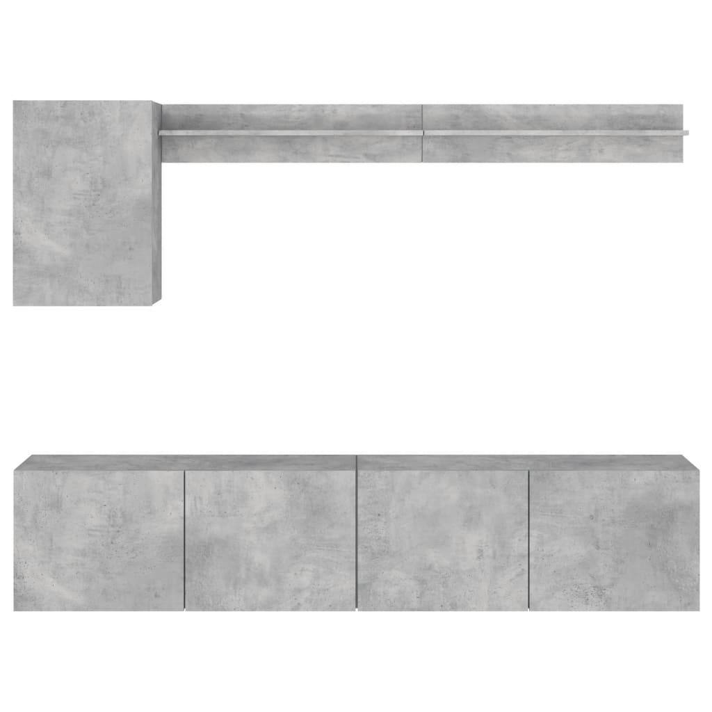8721012469143 g en hd 3 Unități TV de perete, 5 piese, gri beton, lemn prelucrat Unități TV de perete, 5 piese, gri beton, lemn prelucrat - imagine 5