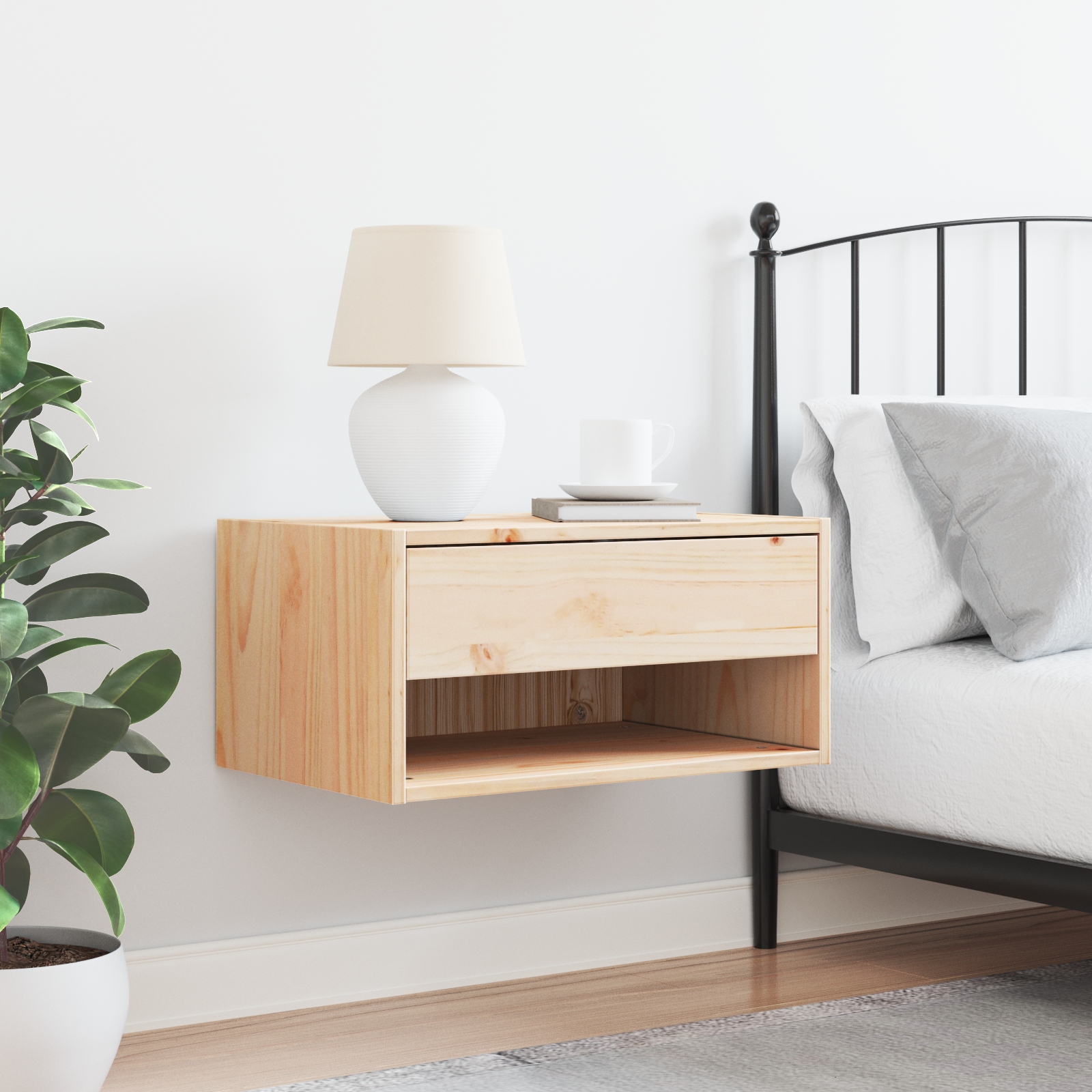 873475 4 Noptieră cu sertar Maro 50 x 32.5 x 24 cm Lemn masiv de pin Noptieră cu sertar Maro 50 x 32.5 x 24 cm Lemn masiv de pin - imagine 4