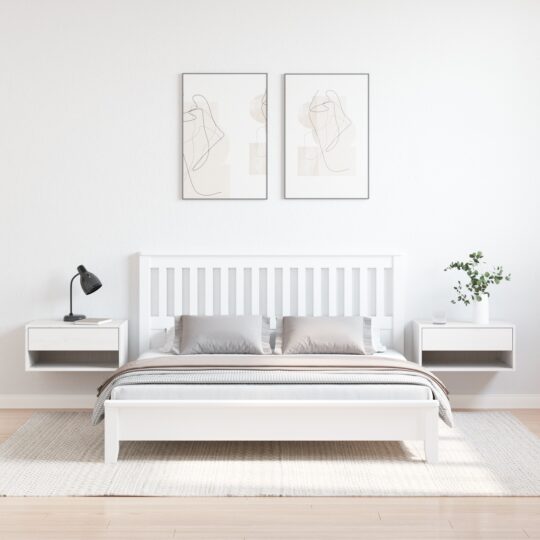 873478 4 Noptieră 2 pcs Alb 50 x 32.5 x 24 cm Lemn masiv de pin 873478 4