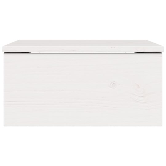 873483 6 Noptieră cu sertar Alb 37 x 35 x 18.5 cm Lemn masiv de pin 873483 6