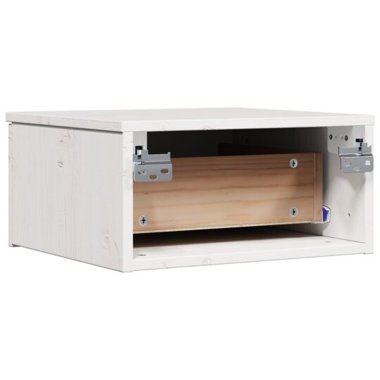 873483 8 Noptieră cu sertar Alb 37 x 35 x 18.5 cm Lemn masiv de pin 873483 8