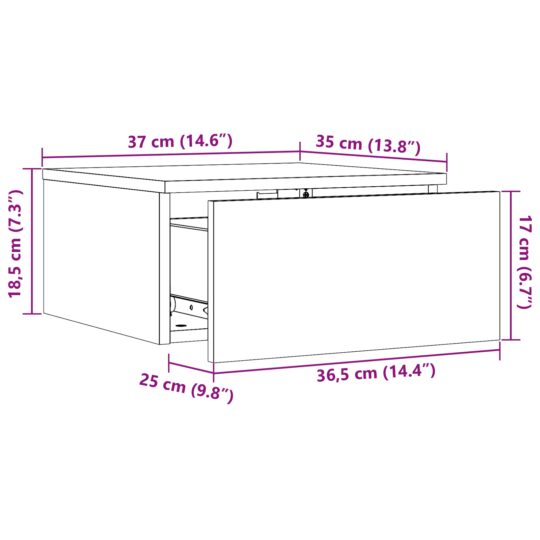 873484 13 Noptieră 2 pcs Alb 37 x 35 x 18.5 cm Lemn masiv de pin 873484 13