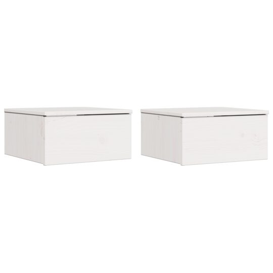 873484 2 Noptieră 2 pcs Alb 37 x 35 x 18.5 cm Lemn masiv de pin 873484 2