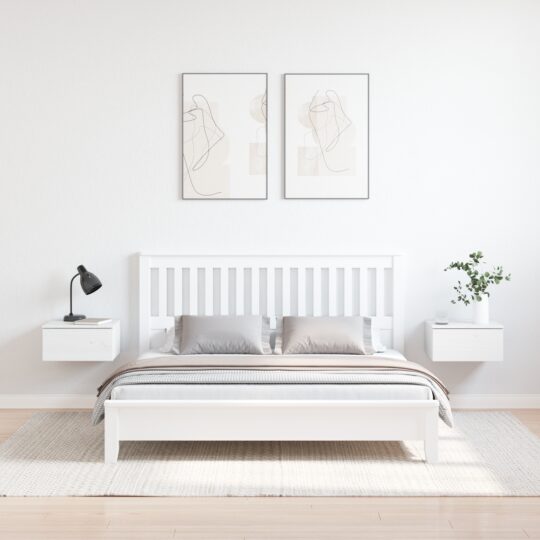 873484 4 Noptieră 2 pcs Alb 37 x 35 x 18.5 cm Lemn masiv de pin 873484 4