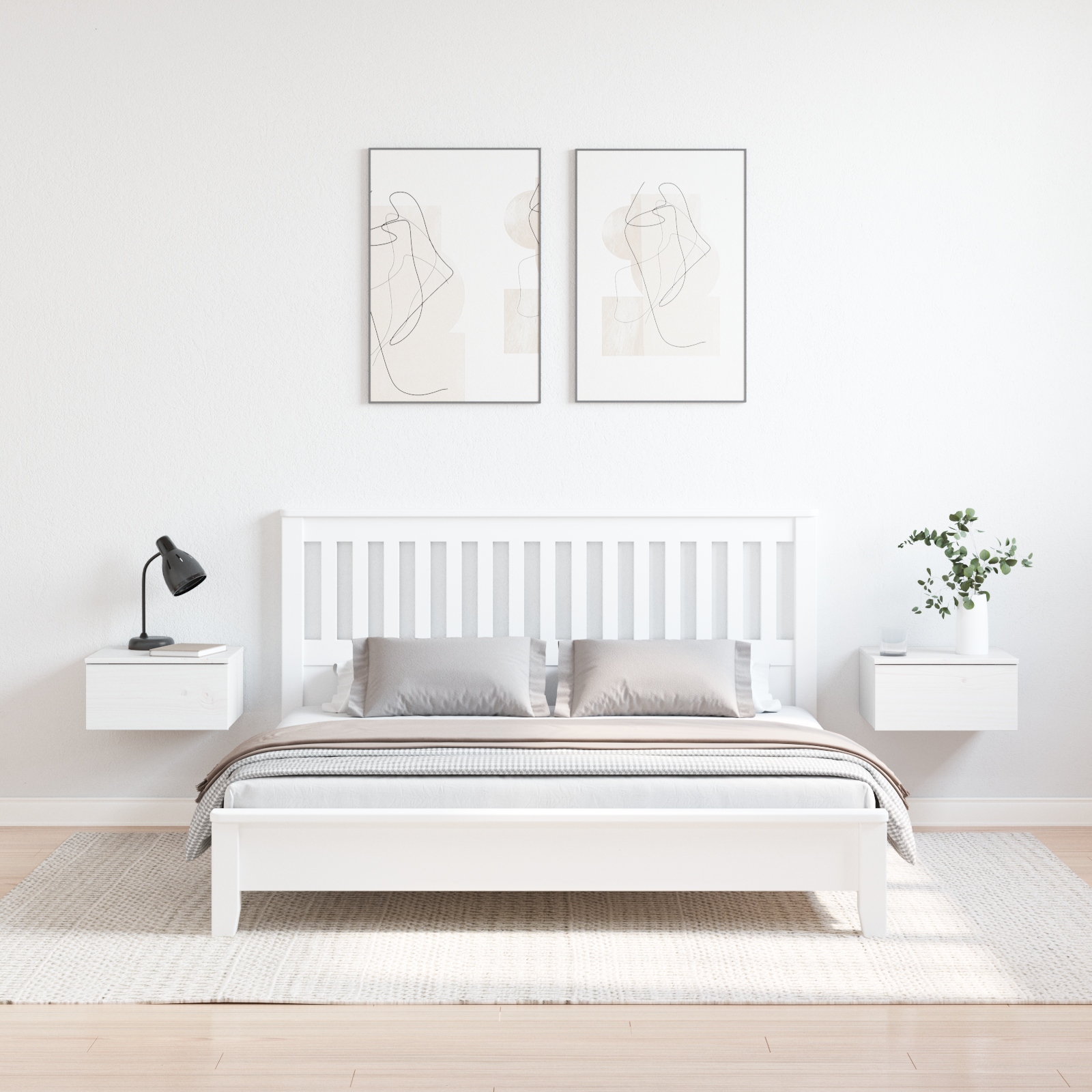 873484 4 Noptieră 2 pcs Alb 37 x 35 x 18.5 cm Lemn masiv de pin Noptieră 2 pcs Alb 37 x 35 x 18.5 cm Lemn masiv de pin - imagine 4