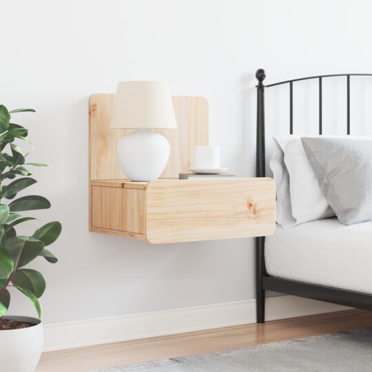 873487 4 Noptieră cu sertar Maro 44 x 32.5 x 40 cm Lemn masiv de pin 873487 4