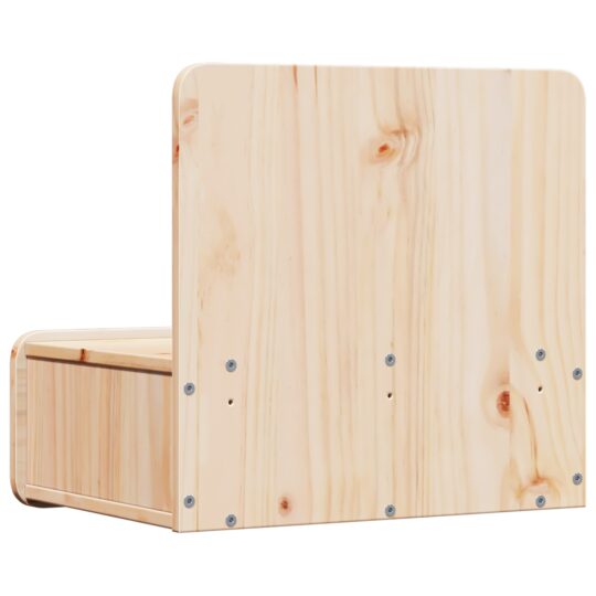 873487 8 Noptieră cu sertar Maro 44 x 32.5 x 40 cm Lemn masiv de pin 873487 8