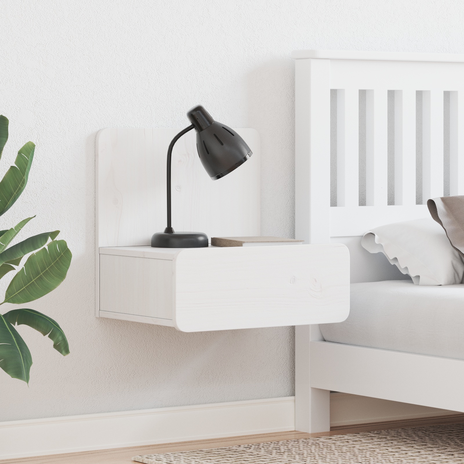 873489 1 Noptieră cu sertar Alb 44 x 32.5 x 40 cm Lemn masiv de pin Noptieră cu sertar Alb 44 x 32.5 x 40 cm Lemn masiv de pin