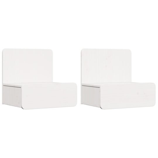 873490 2 Noptieră 2 pcs Alb 44 x 32.5 x 40 cm Lemn masiv de pin 873490 2