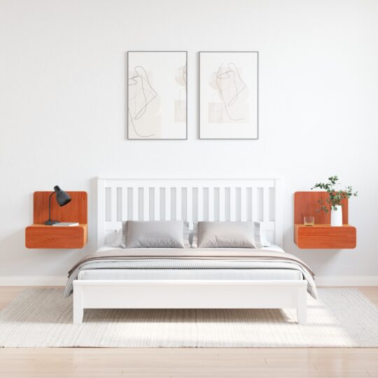 873492 4 Noptieră 2 pcs Maro ceruit 44 x 32.5 x 40 cm Lemn masiv de pin 873492 4