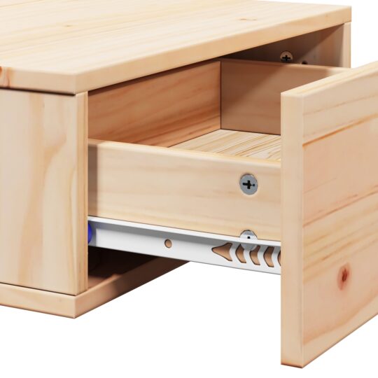 873493 10 Noptieră cu sertar Maro 42 x 32.5 x 40 cm Lemn masiv de pin 873493 10