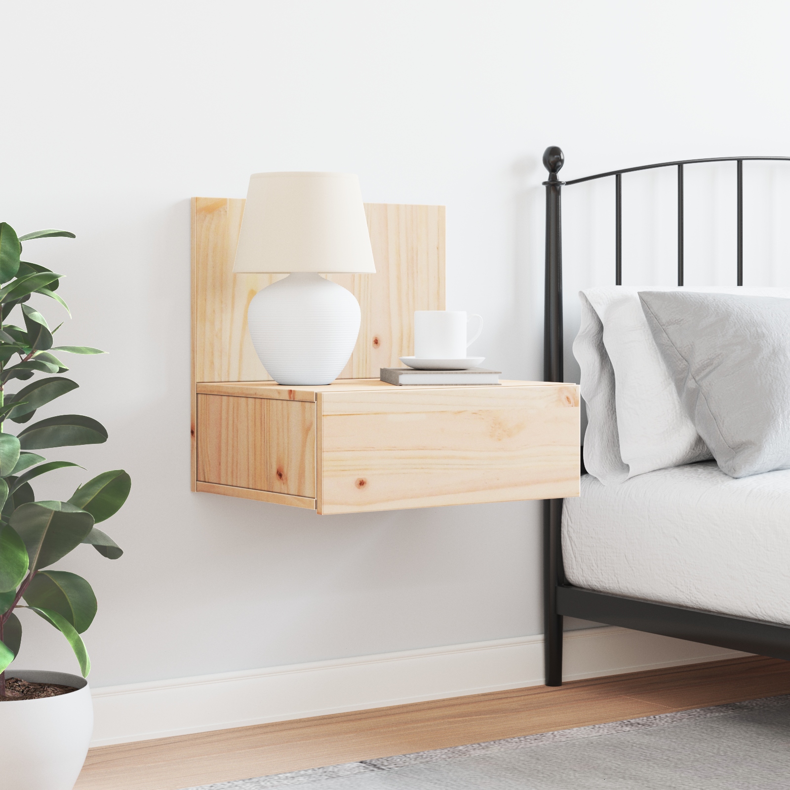 873493 4 Noptieră cu sertar Maro 42 x 32.5 x 40 cm Lemn masiv de pin Noptieră cu sertar Maro 42 x 32.5 x 40 cm Lemn masiv de pin - imagine 4