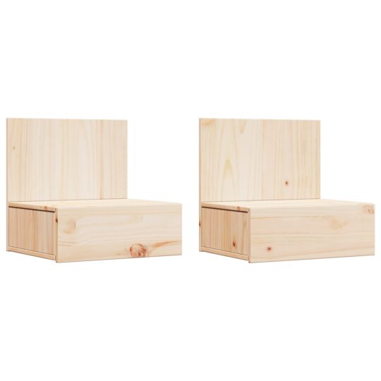873494 2 Noptieră 2 pcs Maro 42 x 32.5 x 40 cm Lemn masiv de pin 873494 2