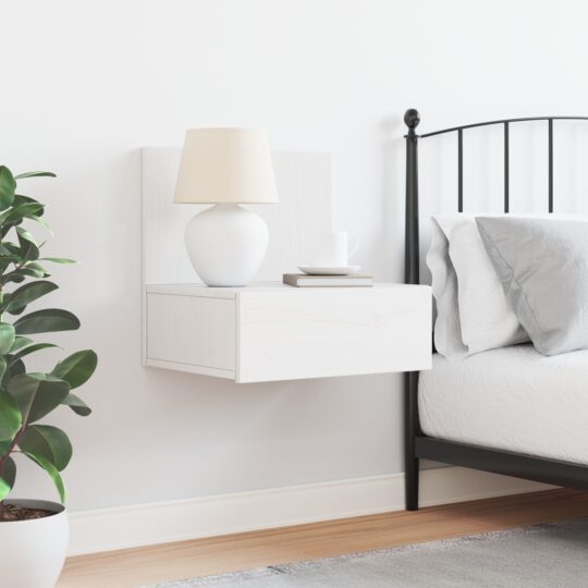 873495 4 Noptieră cu sertar Alb 42 x 32.5 x 40 cm Lemn masiv de pin 873495 4